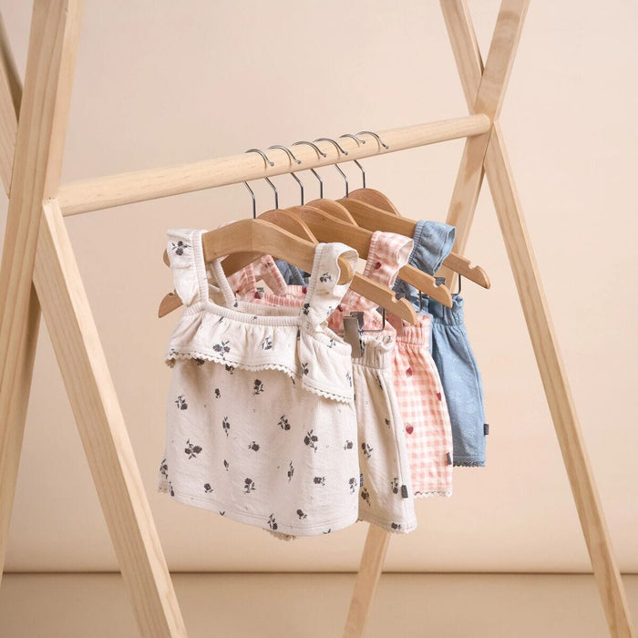 2-Piece Infant & Toddler Girls Beige Floral Top and Shorts Set outfits Modern Moments™ by Gerber®
