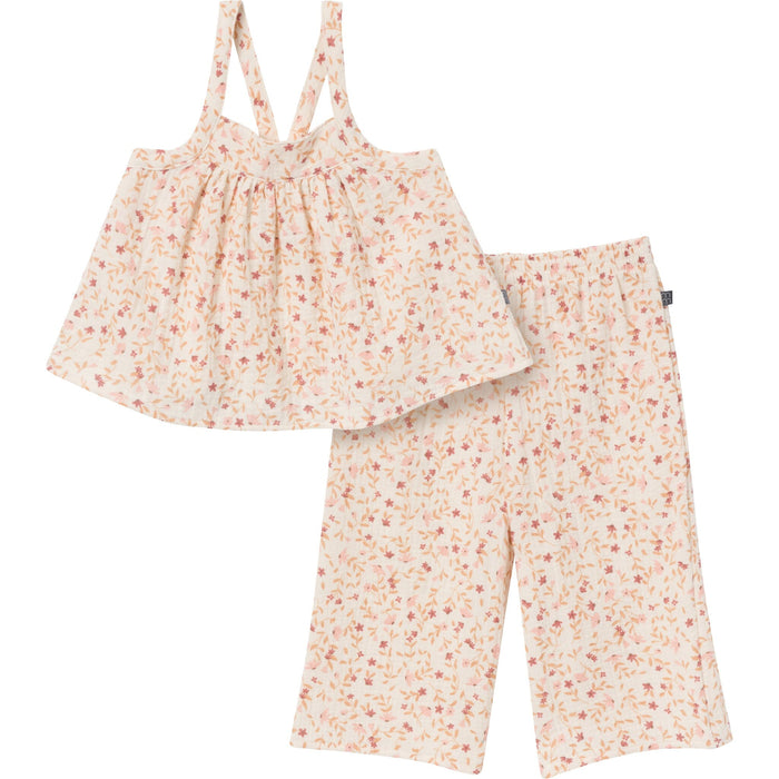 2-Piece Infant & Toddler Girls Beige Vine Floral Cropped Pants Set outfits Modern Moments™ by Gerber®