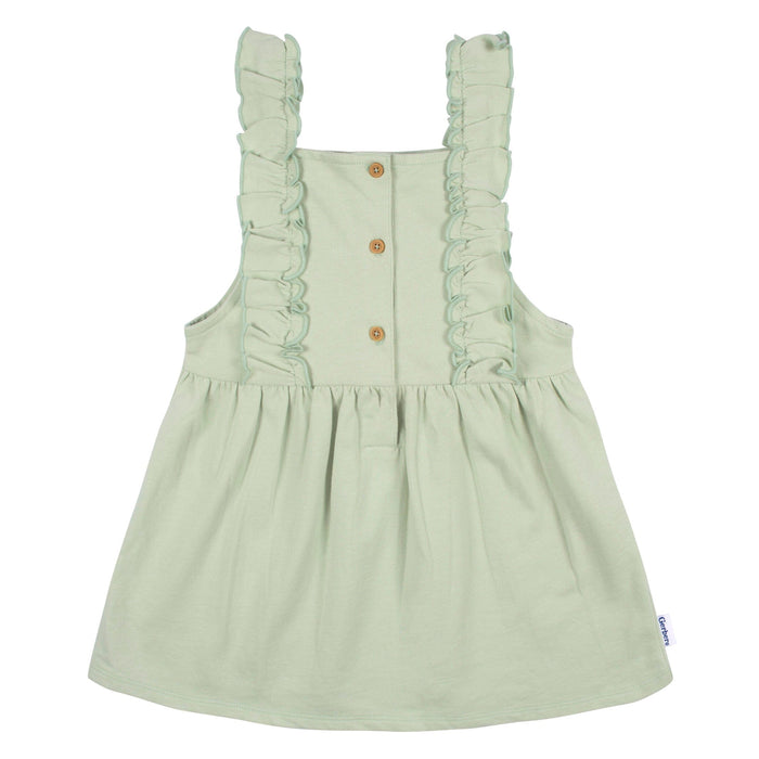 2-Piece Toddler Girls Green Floral Jumper & Top Set