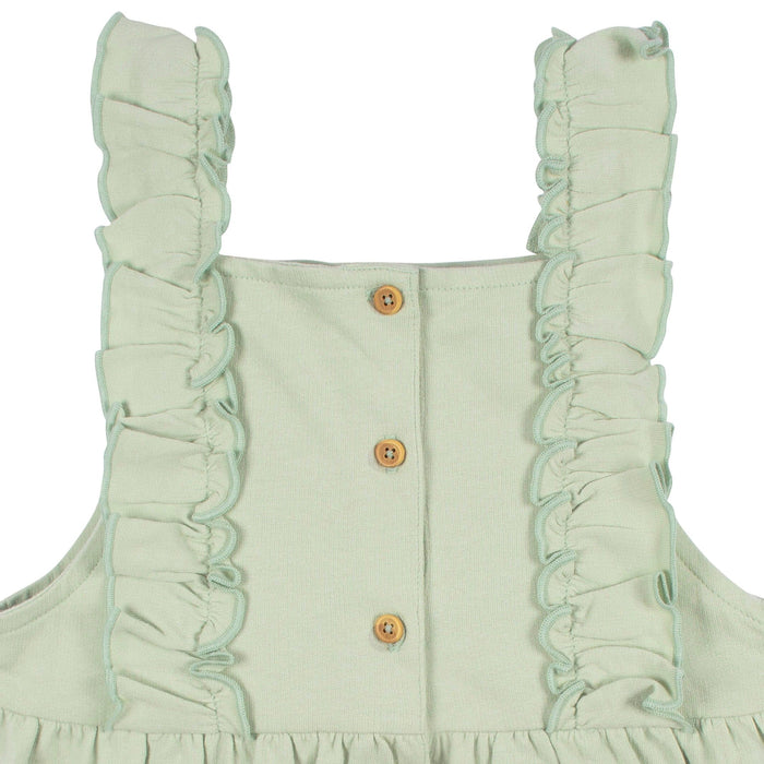 2-Piece Toddler Girls Green Floral Jumper & Top Set