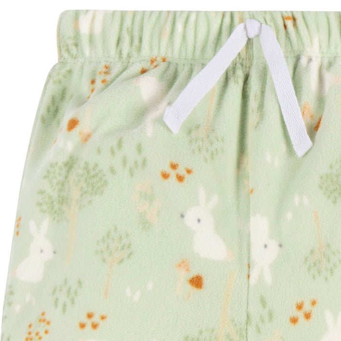 2-Piece Infant & Toddler Girls Green Forrest Fleece Pajamas