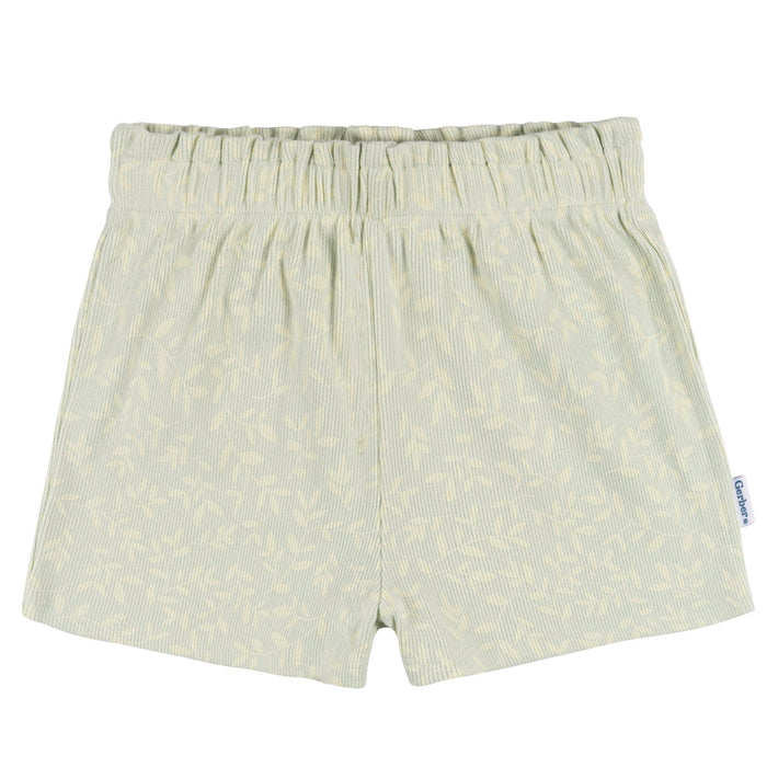 2-Piece Infant & Toddler Girls Green Leaves Shirt and Shorts Set