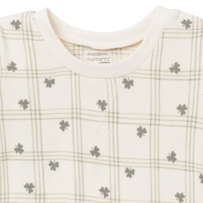 2-Piece Infant & Toddler Neutral Ivory Shamrock Tight Fitting Pajamas Set sleepwear Modern Moments™ by Gerber®
