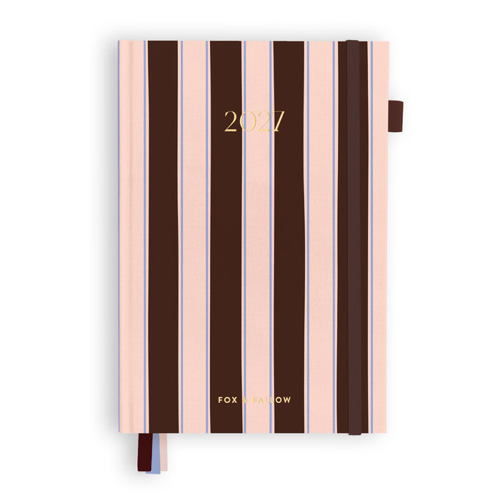 2027 A5 Academic Vertical Planner - Chocolate Stripe - PRE-ORDER (25 SEPTEMBER)