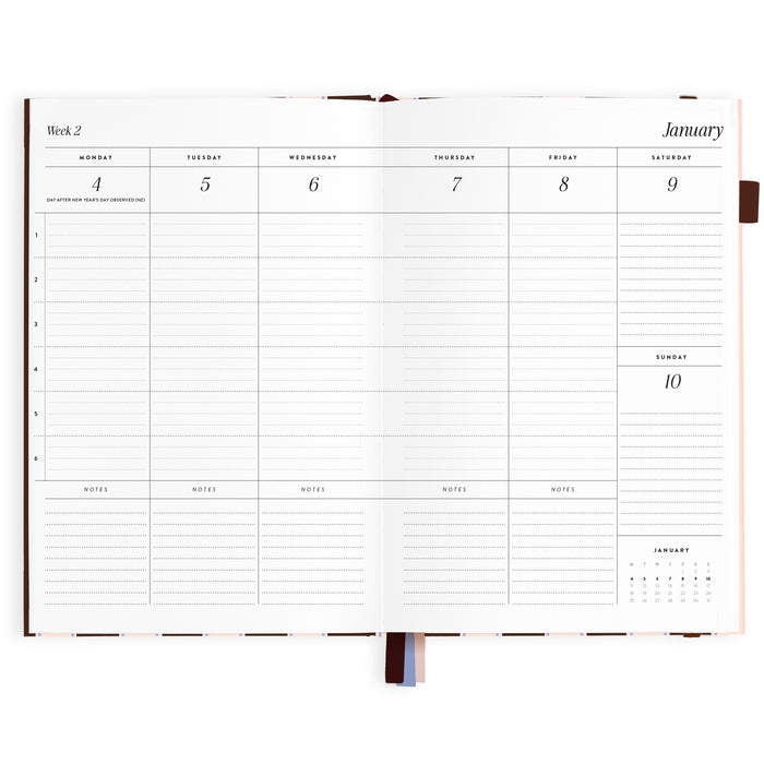 2027 A5 Academic Vertical Planner - Chocolate Stripe - PRE-ORDER (25 SEPTEMBER)