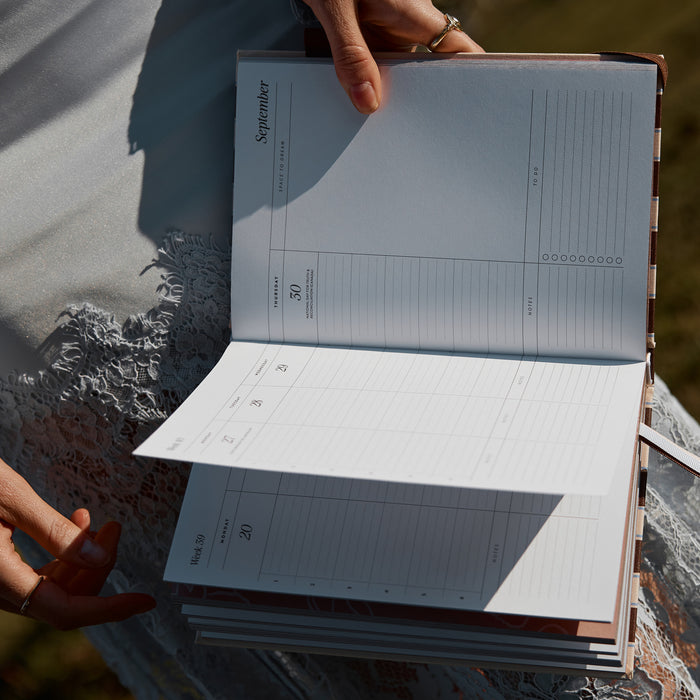 2027 A5 Academic Vertical Planner - Chocolate Stripe - PRE-ORDER (25 SEPTEMBER)