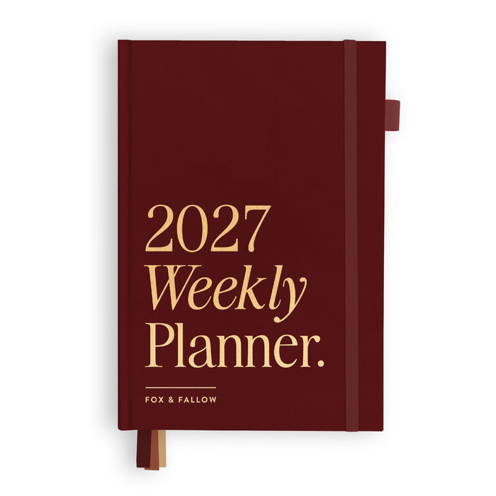 2027 A5 Horizontal Planner - Cherry - PRE-ORDER (25 SEPTEMBER)
