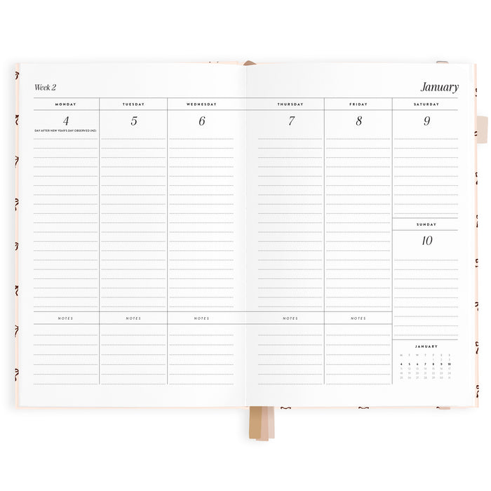 2027 A5 Vertical Planner - French Bows - PRE-ORDER (25 SEPTEMBER)