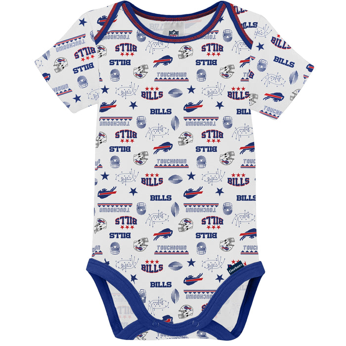 3-Pack Baby Boys Buffalo Bills Short Sleeve Bodysuits