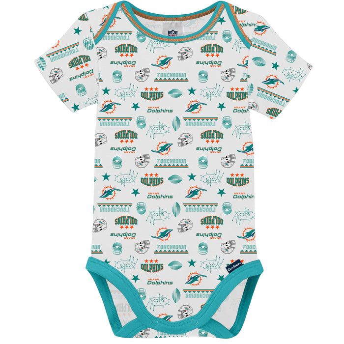 3-Pack Baby Boys Dolphins Short Sleeve Bodysuits