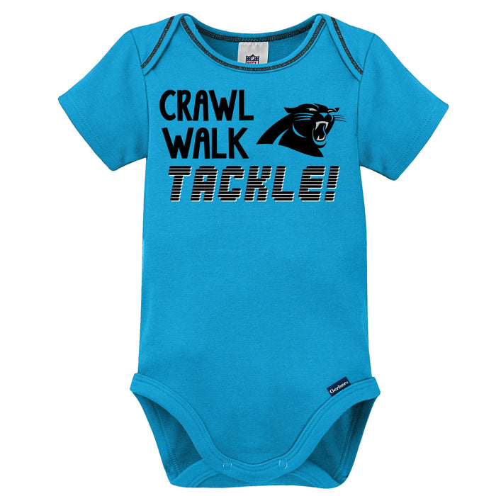 3-Pack Baby Boys Panthers Short Sleeve Bodysuits
