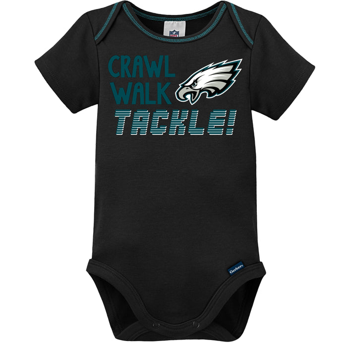 3-Pack Baby Boys Eagles Short Sleeve Bodysuits