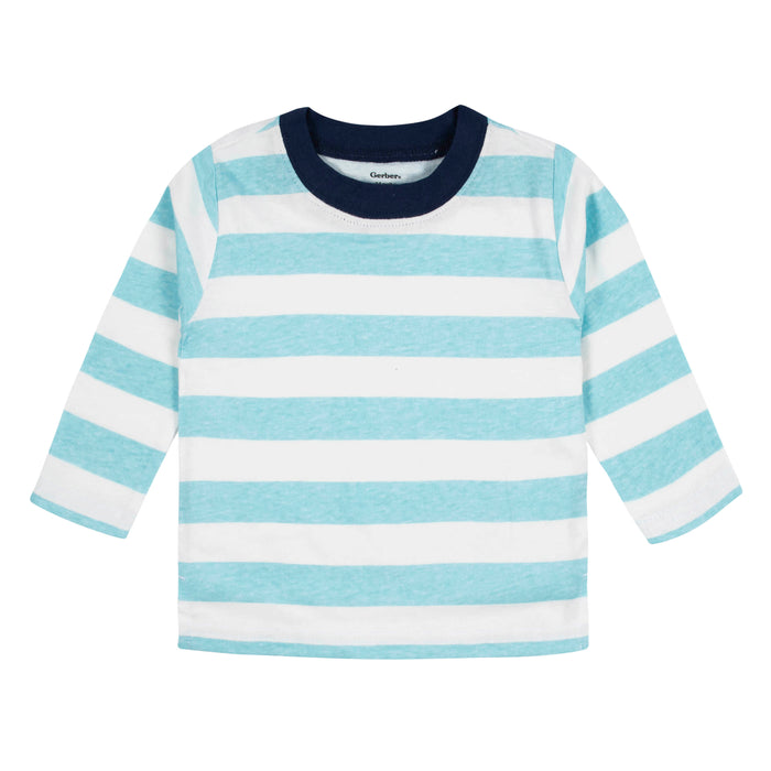 3-Pack Baby & Toddler Boys Royal Blues Long Sleeve Pocket Tees-Gerber Childrenswear