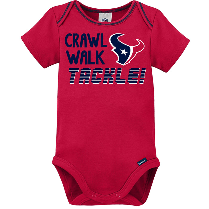 3-Pack Baby Boys Texans Short Sleeve Bodysuits