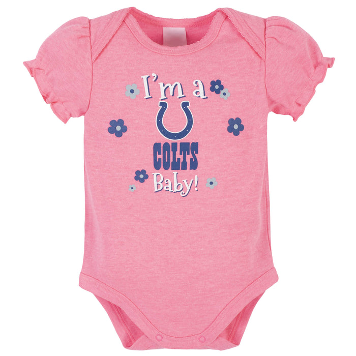 3-Pack Baby Girls Colts Short Sleeve Bodysuits-Gerber Childrenswear