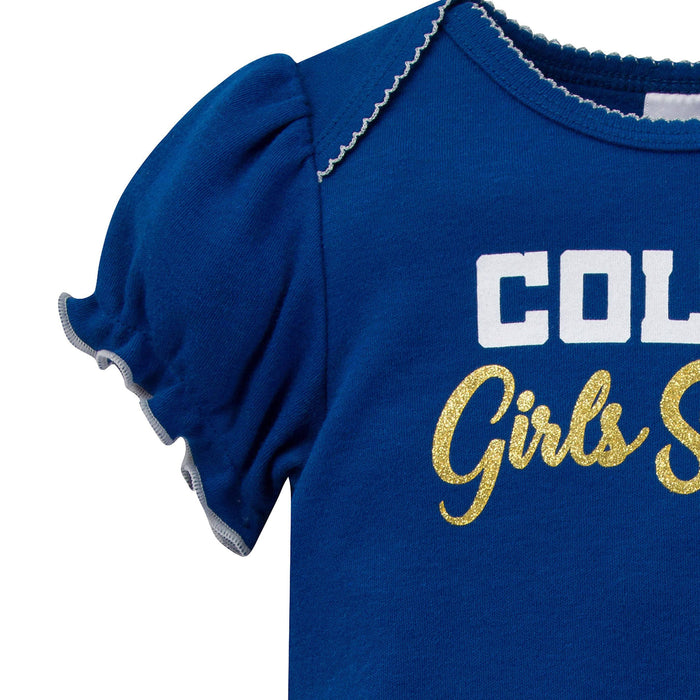 3-Pack Baby Girls Colts Short Sleeve Bodysuits-Gerber Childrenswear