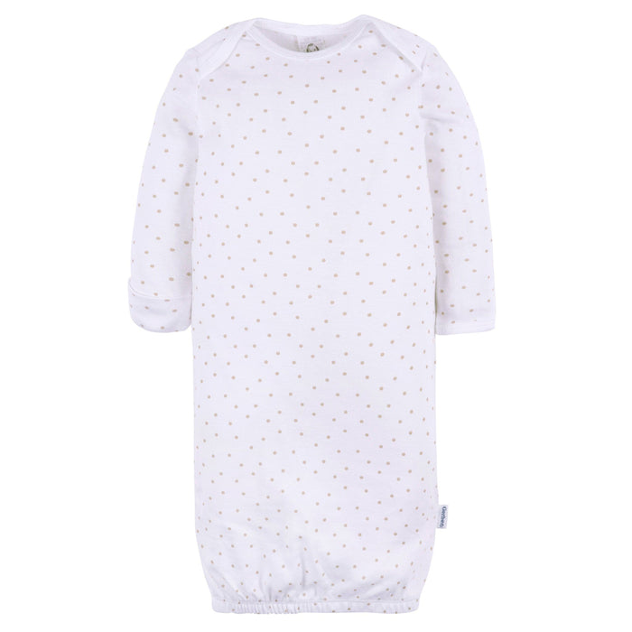 3-Pack Baby Girls Rosewater/Taupe Dot/Orchid Hus Lap Shoulder Gowns Sleepwear Gerber®