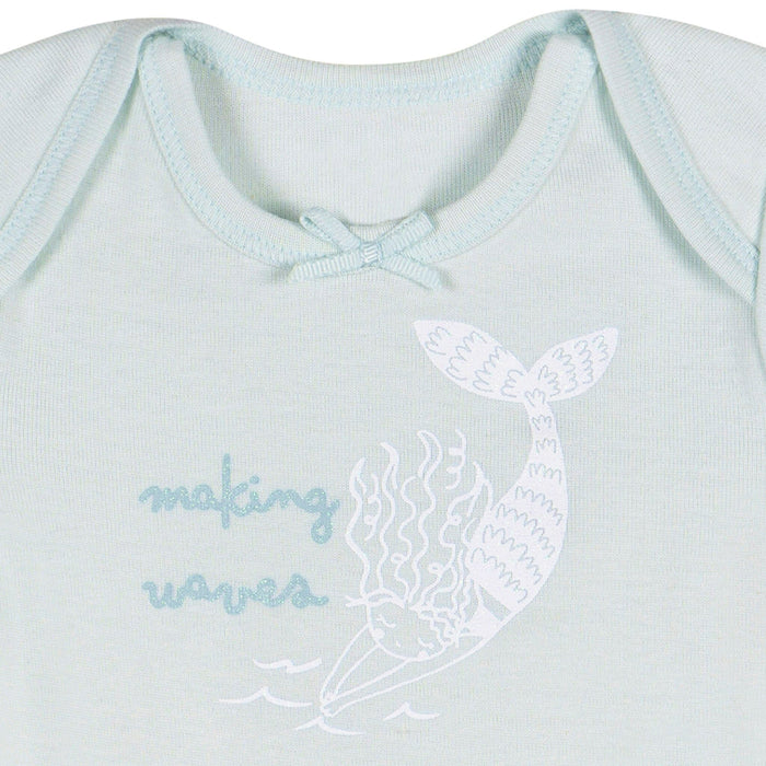 3-Pack Baby Girls She Sells Sea Shells Short Sleeve Onesies® Bodysuits Onesies Bodysuits Gerber®