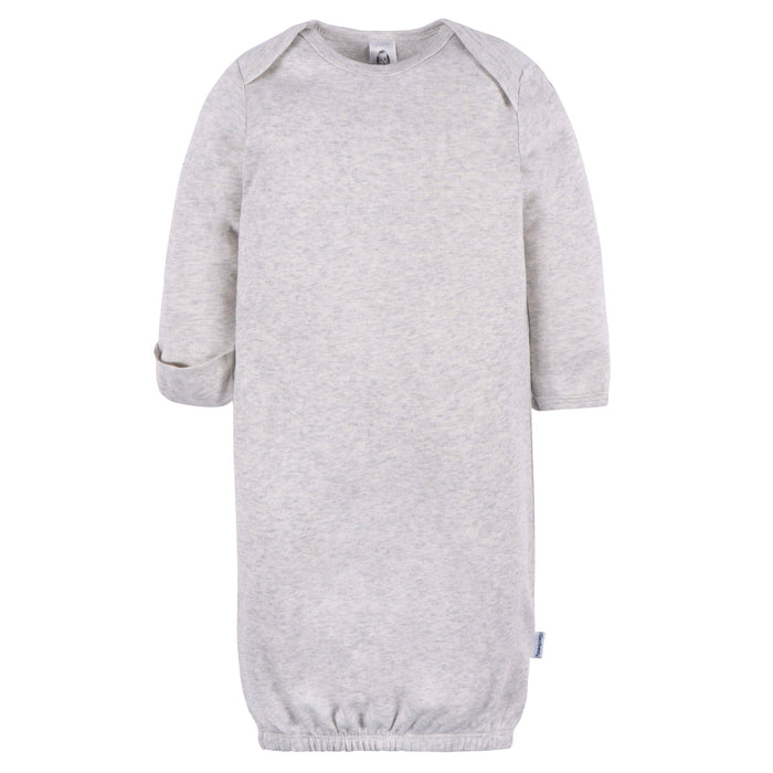3-Pack Baby Neutral It Grey Heather/Birch/Peyote Lap Shoulder Gowns Sleepwear Gerber®