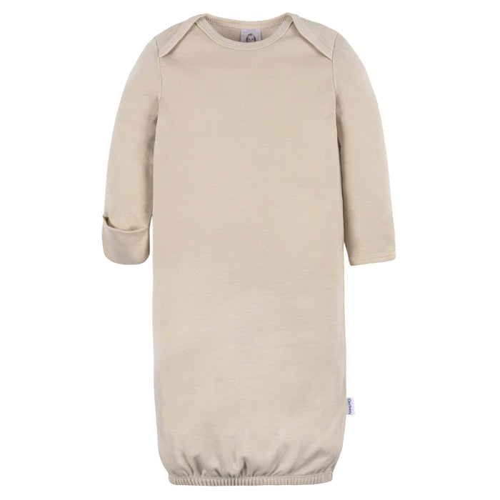 3-Pack Baby Neutral It Grey Heather/Birch/Peyote Lap Shoulder Gowns Sleepwear Gerber®