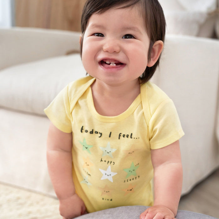 3-Pack Baby Neutral Starry Smiles Short Sleeve Onesies® Bodysuits onesies Gerber®