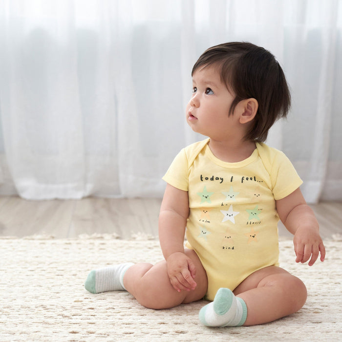 3-Pack Baby Neutral Starry Smiles Short Sleeve Onesies® Bodysuits onesies Gerber®