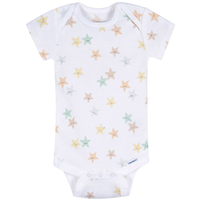 3-Pack Baby Neutral Starry Smiles Short Sleeve Onesies® Bodysuits Onesies Bodysuits Gerber®