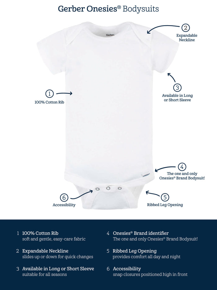 3-Pack Baby Neutral White Organic Long Sleeve Onesies® Bodysuits