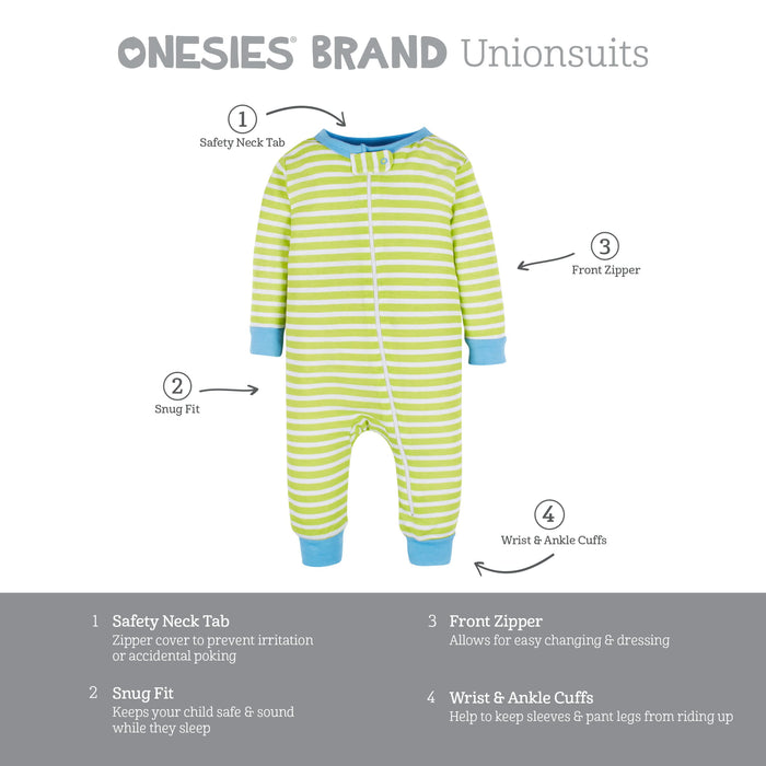 3-Pack Baby & Toddler Boys Stripes & Doggies Snug Fit Footless Pajamas