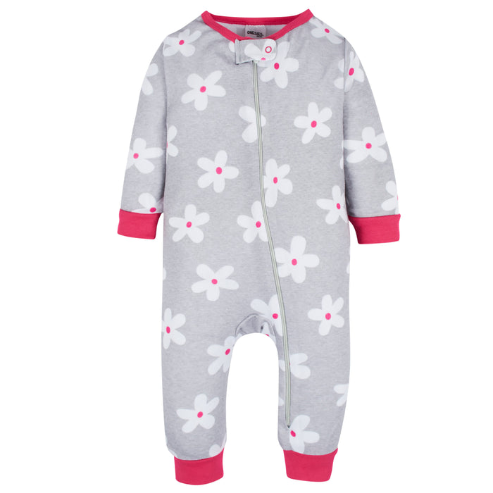 3-Pack Baby & Toddler Girls Dots & Kitties Snug Fit Footless Pajamas