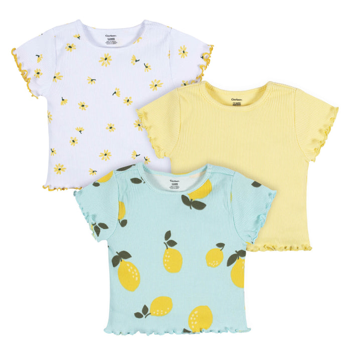 3-Pack Baby & Toddler Girls Picnic Day Dreams Short Sleeve Tees-Gerber Childrenswear