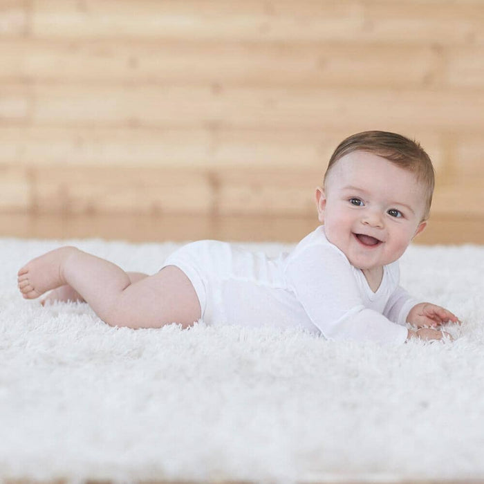3-Pack White Long Sleeve Onesies® Bodysuits with Mitten Cuffs-Gerber Childrenswear