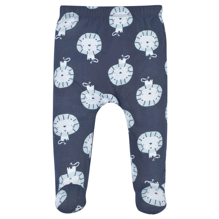 3-Piece Baby Boys Comfy Stretch Lion Long Sleeve Shirt, Footed Pant, & Cap Set-Gerber Childrenswear