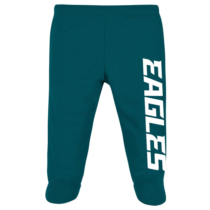 3-Piece Baby Boys Philadelphia Eagles Bodysuit, Pant, and Cap Set