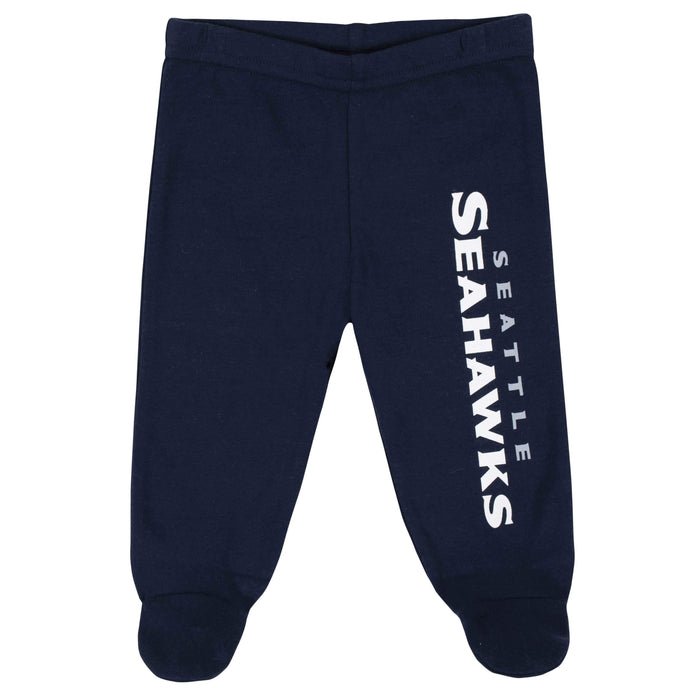 Seattle Seahawks 3-Piece Baby Boys Bodysuit, Pant, and Cap Set-Gerber Childrenswear