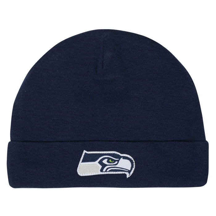 Seattle Seahawks 3-Piece Baby Boys Bodysuit, Pant, and Cap Set-Gerber Childrenswear