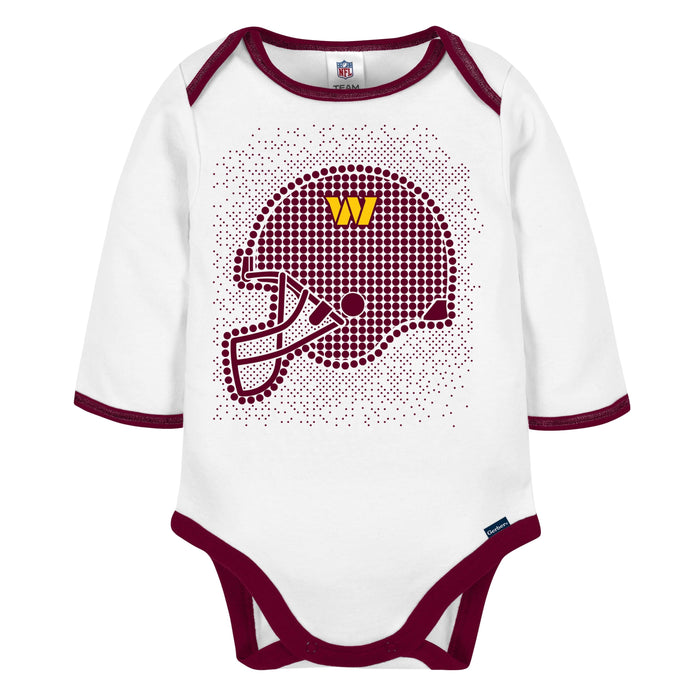 3-Piece Baby Boys Washington Commanders Bodysuit, Footed Pant, & Cap Set
