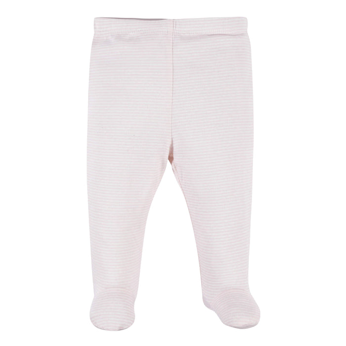 3-Piece Baby Girls Comfy Stretch Floral Leopard Long Sleeve Shirt, Footed Pant, & Cap Set-Gerber Childrenswear