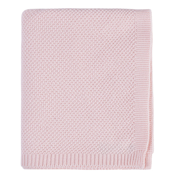 3-Piece Baby Girls Pink Knit Outfit & Blanket Set-Gerber Childrenswear