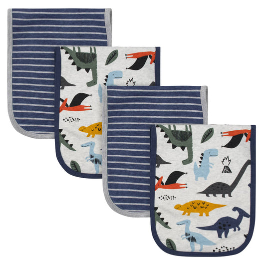 4-Pack Baby Boys Dino Terry Burp Cloths-Gerber Childrenswear
