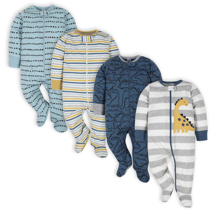 Gerber® 4-Pack Baby Boys Dinosaur Sleep N' Plays-Gerber Childrenswear