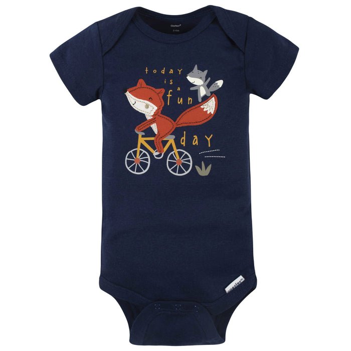4-Pack Baby Boys Fox Short Sleeve Onesies® Bodysuits-Gerber Childrenswear