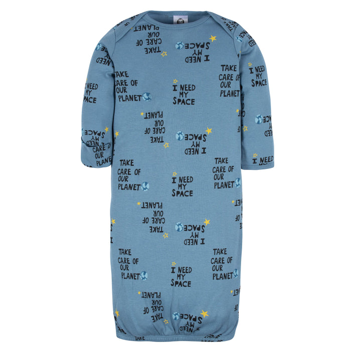 4-Pack Baby Boys Space Gowns