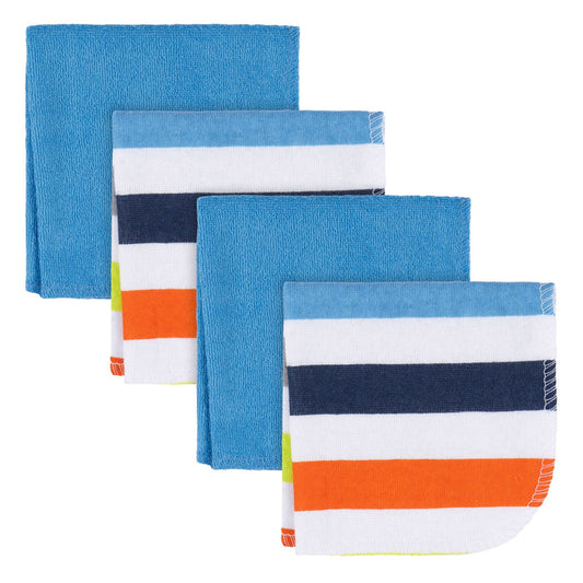 4-Pack Baby Boys Stripe Terry Washcloths Bath Gerber®