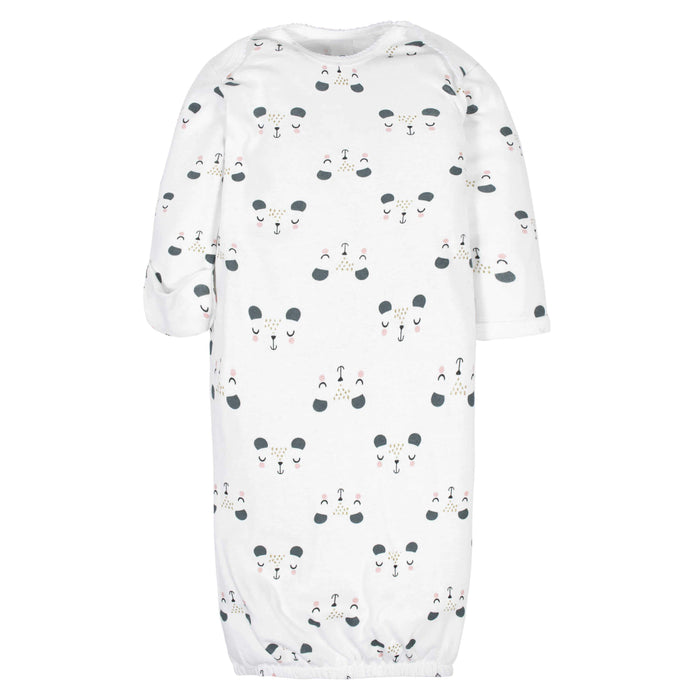 Gerber® 4-Pack Baby Girls Bear Gowns-Gerber Childrenswear