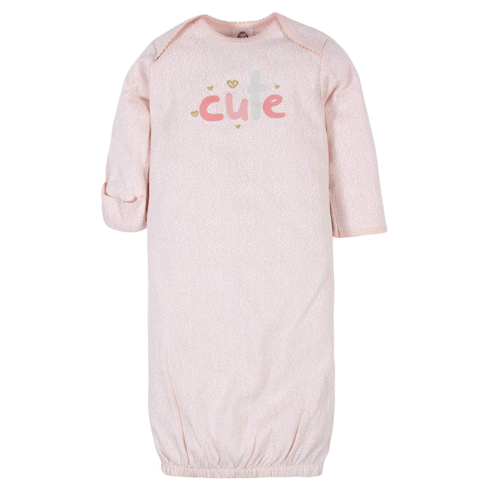Gerber® 4-Pack Baby Girls Bear Gowns-Gerber Childrenswear
