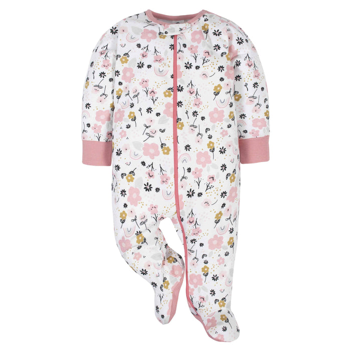 Gerber® 4-Pack Baby Girls Bear Sleep N' Plays-Gerber Childrenswear