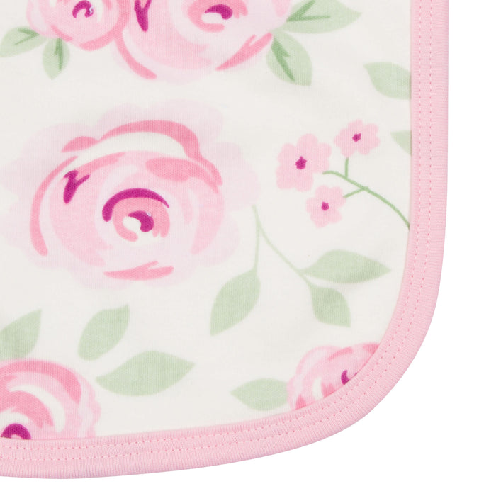 4-Pack Baby Girls Floral Terry Burpcloths