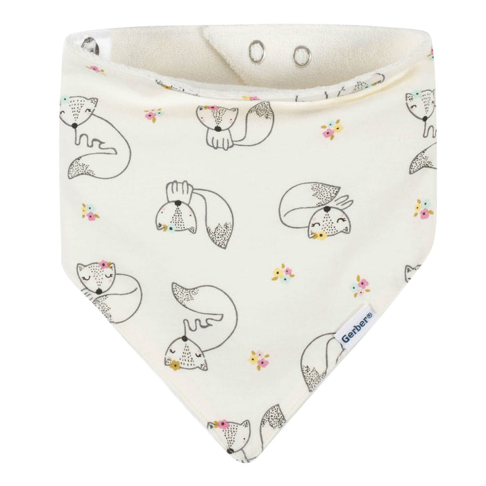 4-Pack Baby Girls Fox Bandana Bibs-Gerber Childrenswear