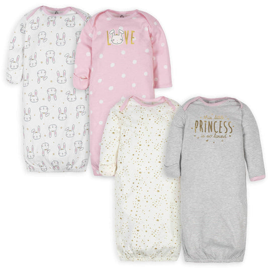 Gerber® 4-Pack Baby Girls Princess Gowns-Gerber Childrenswear